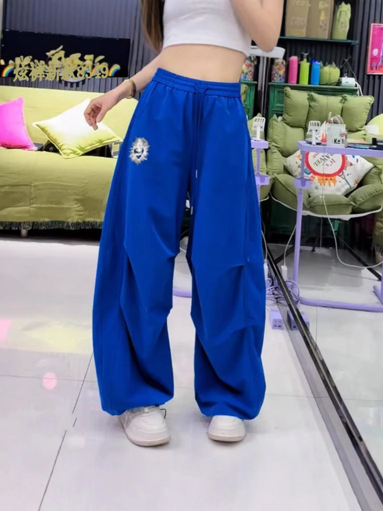 Street Dance Trendy Brand Pants Women's Spring and Summer 2025 New Hip Hop Jazz Slim Embroidered Paratroopers Pull Step Dance Big Banana Pants
