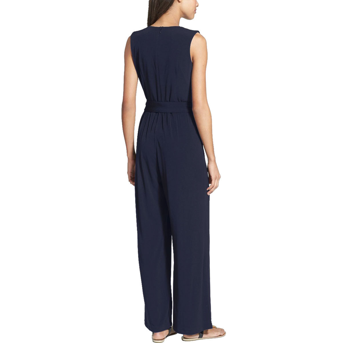 Picture of 2025 Cross-Border European and American Women's Pants Amazon Wide-Leg Jumpsuit Sleeveless V Neck Jumpsuit