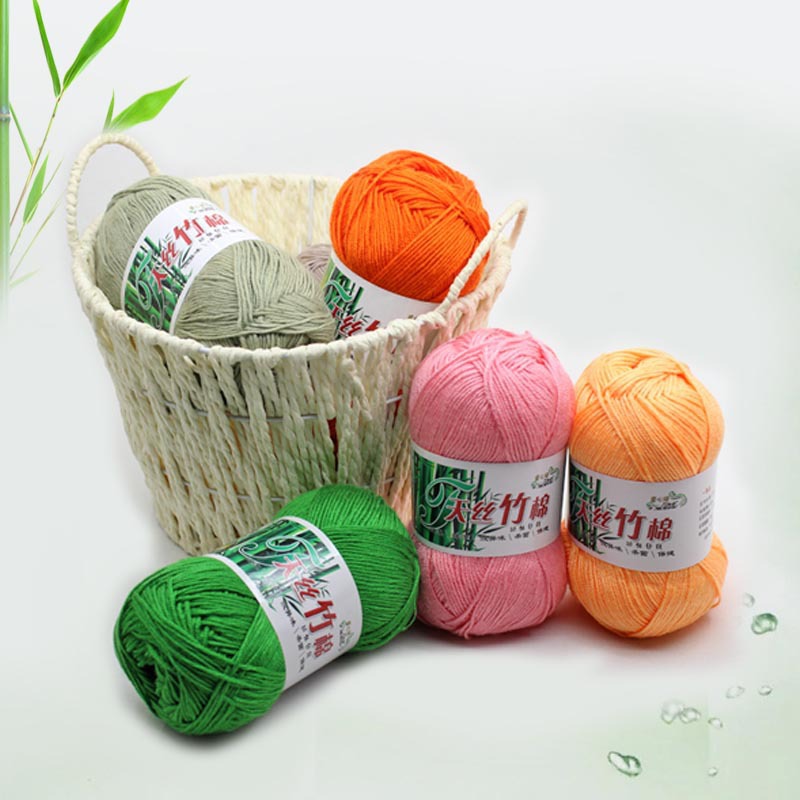 Picture of Tencel bamboo cotton bamboo charcoal milk cotton baby wool baby cotton crochet fine wool special hand-woven