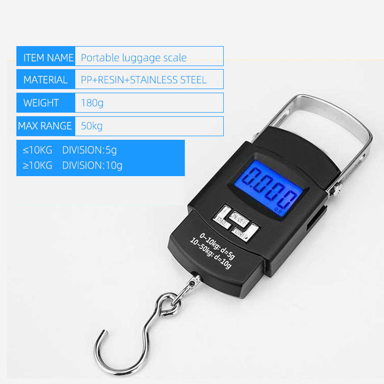 Picture of A08 electronic portable scale 50kg electronic scale Hook scale luggage scale cross-border foreign trade household wrapping scale portable Portable