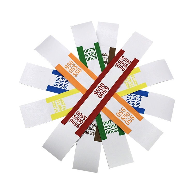 Picture of Dollar Banknote Strapping, Bank Supermarket Financial Special Money Tying Paper Straps, Multiple Faces Self-Adhesive Double Offset Paper