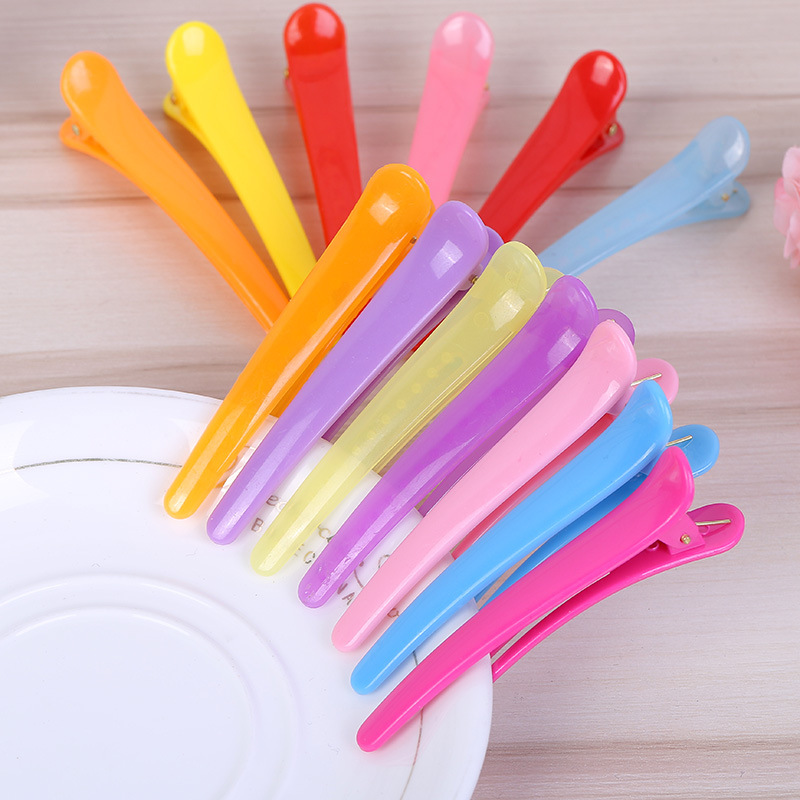 Korean Style Plastic Crocodile Clip Candy Color Hair Clip Hairdressing Duckbill Clip DIY Production Translucent Duckbill Clip Wholesale