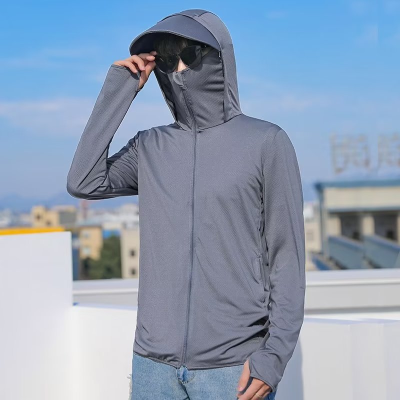 Picture of New Ice Silk Sunscreen Suit Summer Long-sleeved Lightweight Breathable Face-covering Casual Korean Style Fashionable Jacket Thin UV Protection