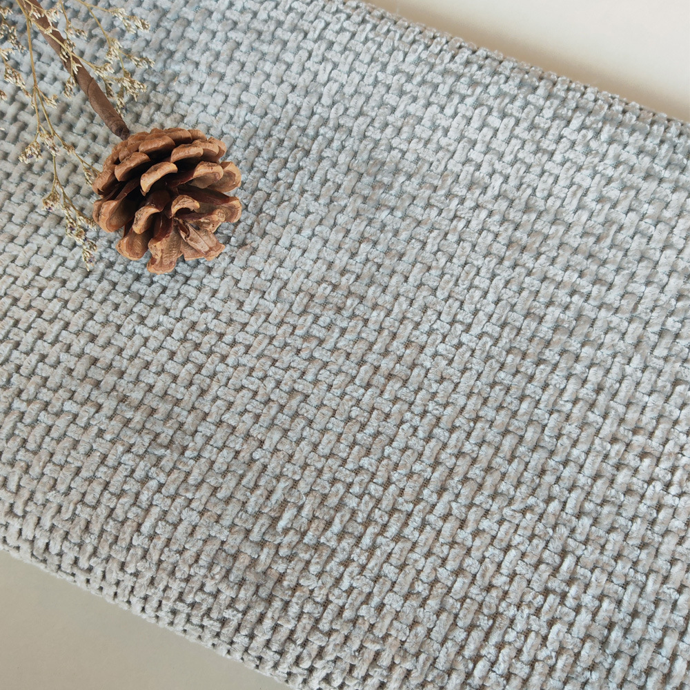 Picture of F508 in stock Straight Supply Oblique Fishing Net Pattern Chenille Sofa Cotton Linen Fabric Sofa Cover Pillow Cushion Linen Fabric
