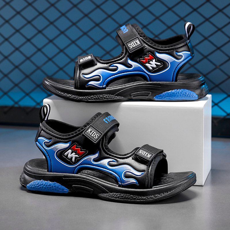 Boys Sandals 2025 Summer New Korean Style Trendy Student Soft Sole Lightweight Non-Slip Waterproof Fashion Beach Shoes Trendy