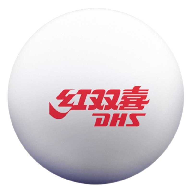 Picture of Red Double Happiness DHS table tennis training serve machine durable playing ball 40 + new material table tennis ball White