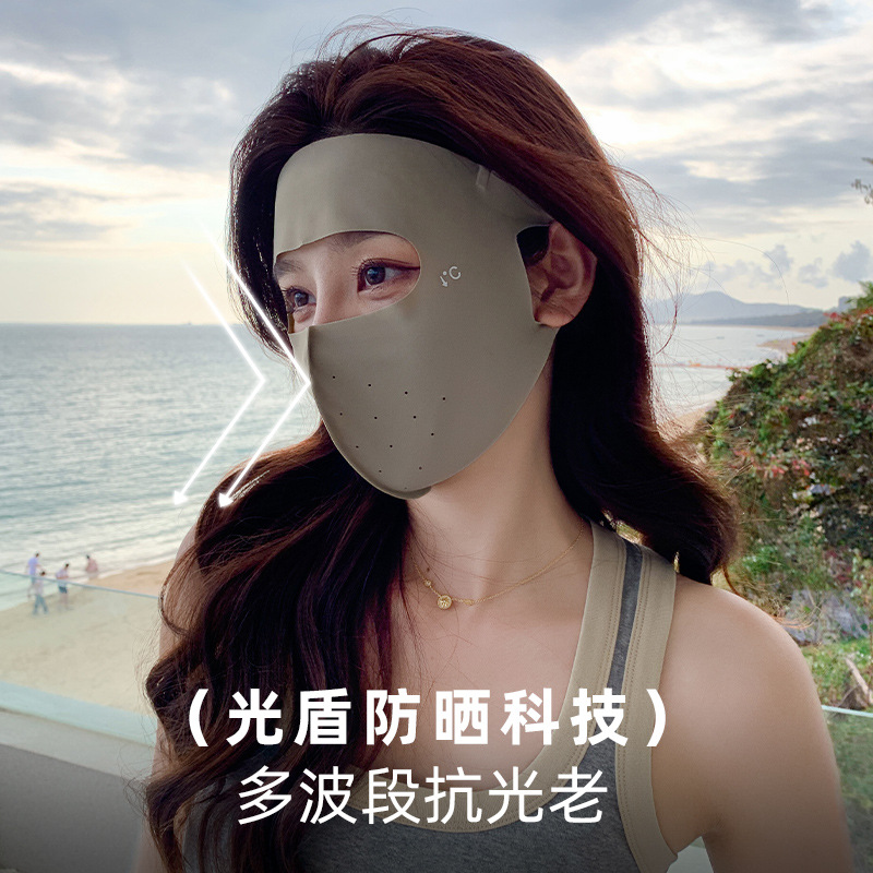 Picture of Mask sun protection female eye protection corner breathable summer sun protection UV protection outdoor sports seamless Ice Silk sun protection mask