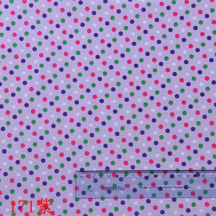 Picture of Manufacturer's Ready-Made Peach Skin Polyester Fabric New Printed Polka Dot Series Color Polka Dot Fabric Wholesale