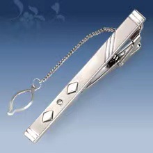 Picture of Metal tie clip men's suit chain 140 simple flower type business atmosphere with drill tie clip
