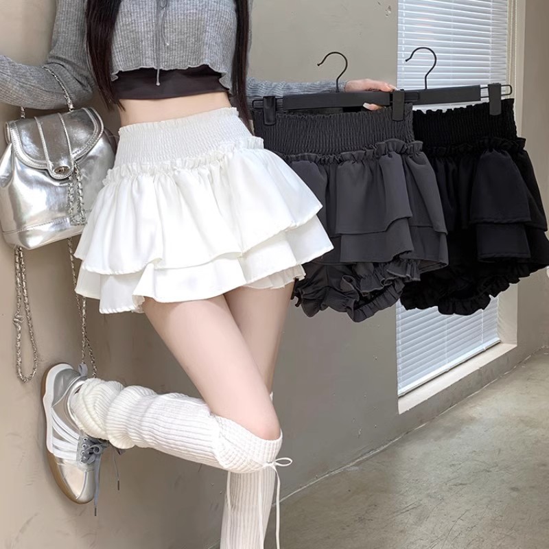 Picture of plus size Ballet Style Skirt Women's Spring and Summer New High Waist Slimming Petite Cake Skirt A- Line Shaggy Short Skirt