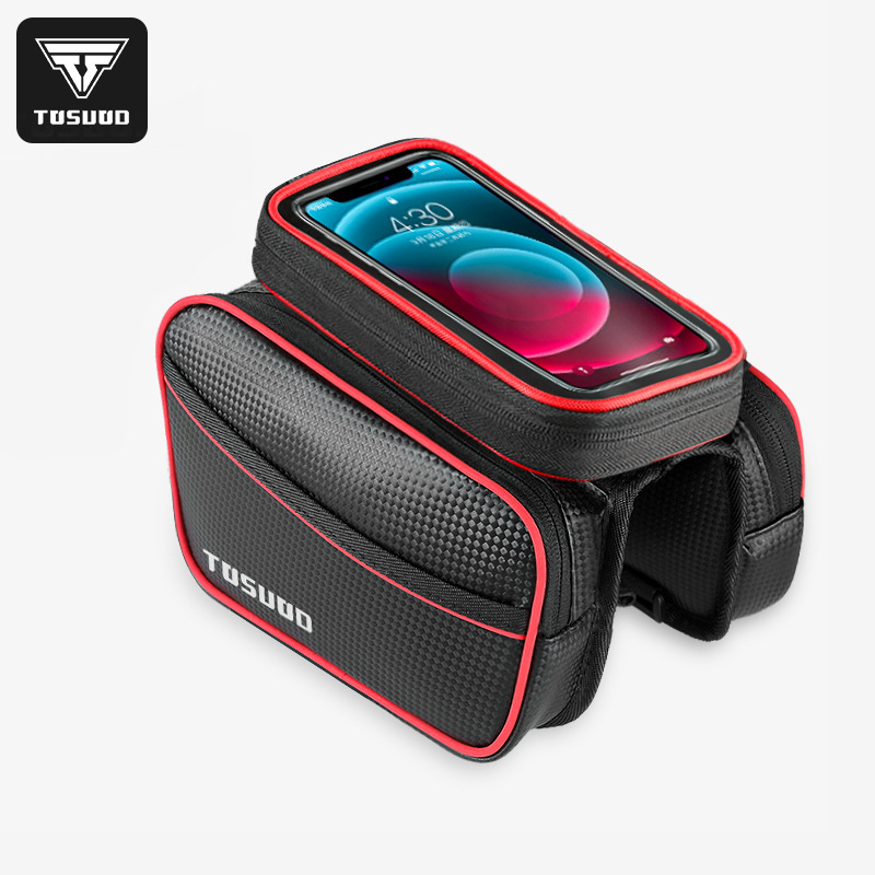 Bicycle Bag, Front Beam Bag, Waterproof Saddle Bag, Bicycle Upper Tube, Front Reflective Hanging Bag, Cycling Equipment, Mountain Bike Accessories