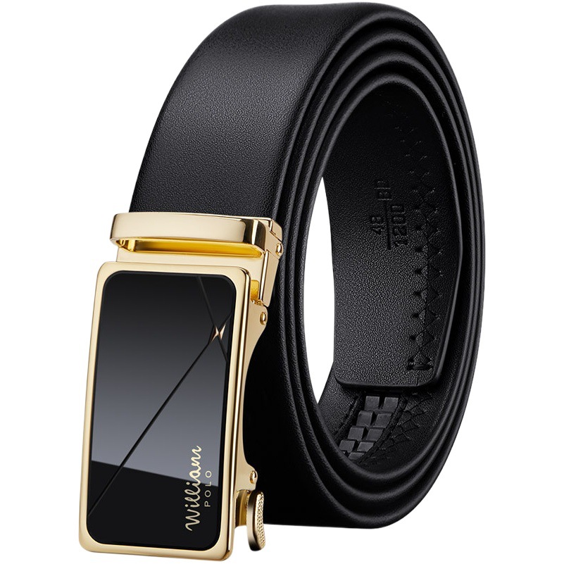 Emperor Paul Belt Men's Genuine Leather Alloy Automatic Buckle Simple Belt Men's Fashion Belt High-End Authentic