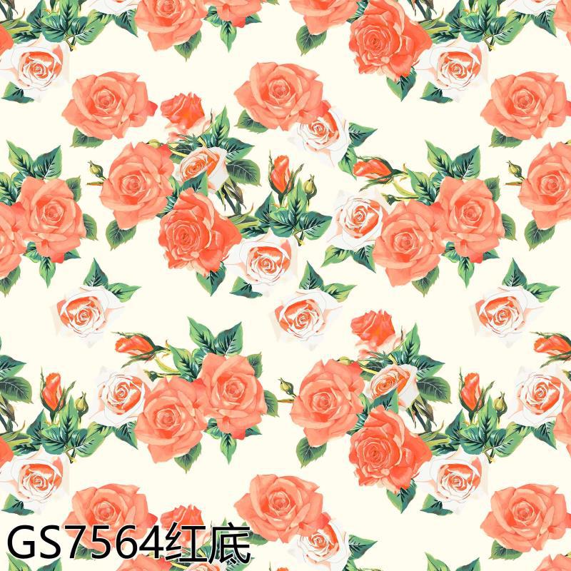 Chinese Style Rose 60 Count Cotton Digital Printed Fabric New Chinese Style Children's Clothing Han Dynasty Cloth Bag Pure Cotton Printed Fabric