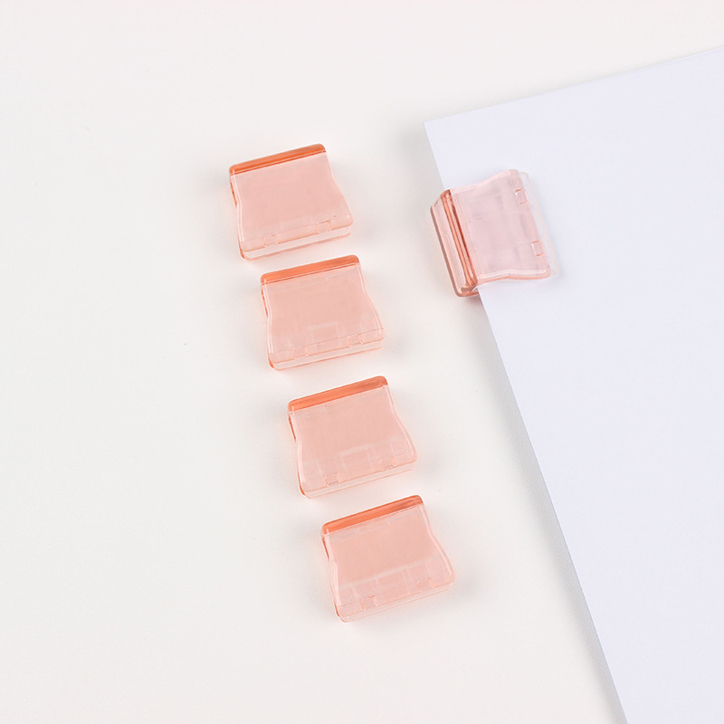 Picture of Candy-colored transparent push clip for examination paper notes document storage clip push clip student data classification long tail clip