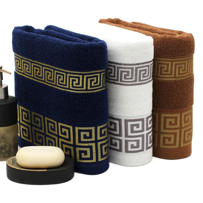 Towel Manufacturer Wholesale Pure Cotton Dark Color Cross-Border Export Gift Towel Bath Towel Set Custom Advertising Logo Gift Box