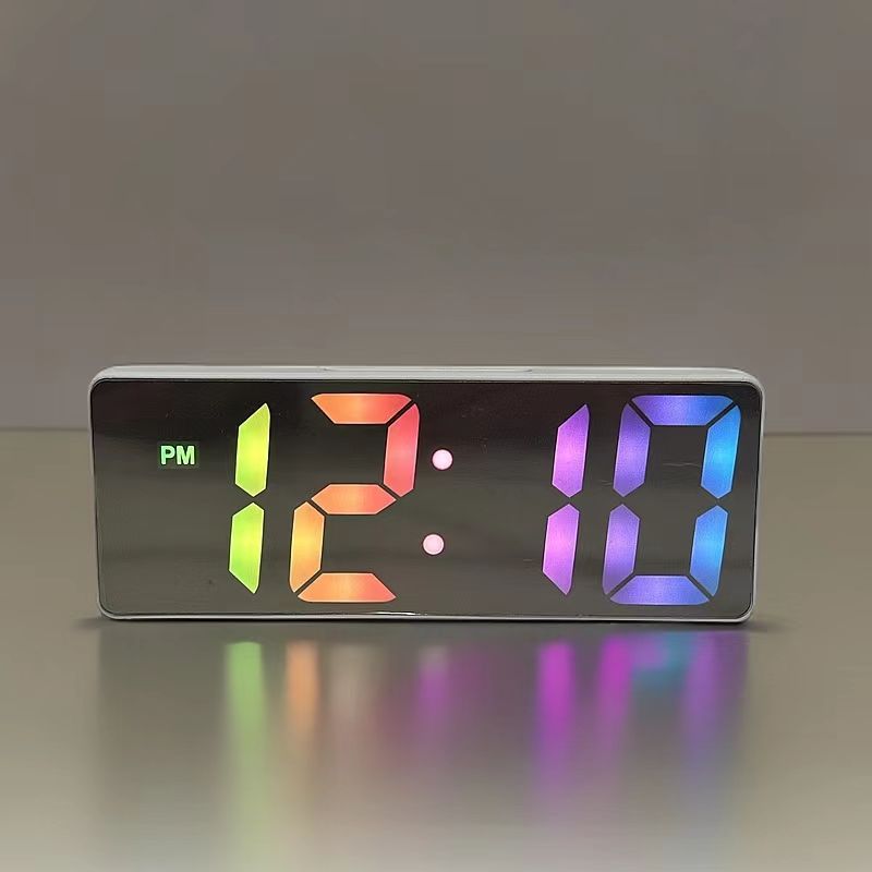 Picture of Mirror Clock Ins Desktop Clock Timetable Desktop Ornaments Led Digital Display Student Digital Alarm Clock
