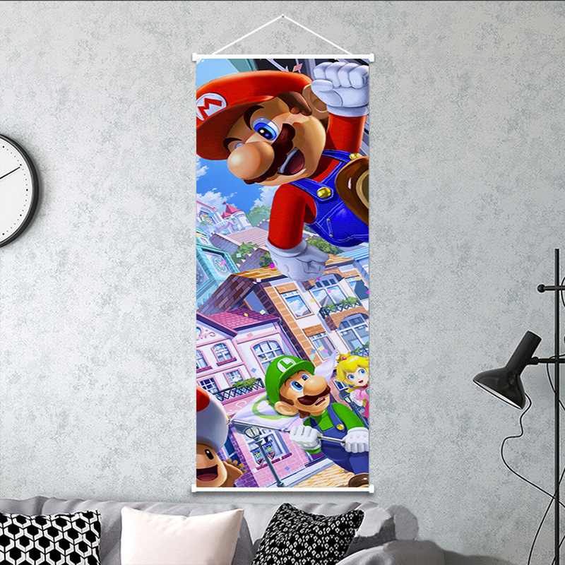 Picture of Super Mary game peripheral poster decorative painting Mario Bros Mario indoor wall scroll hanging painting