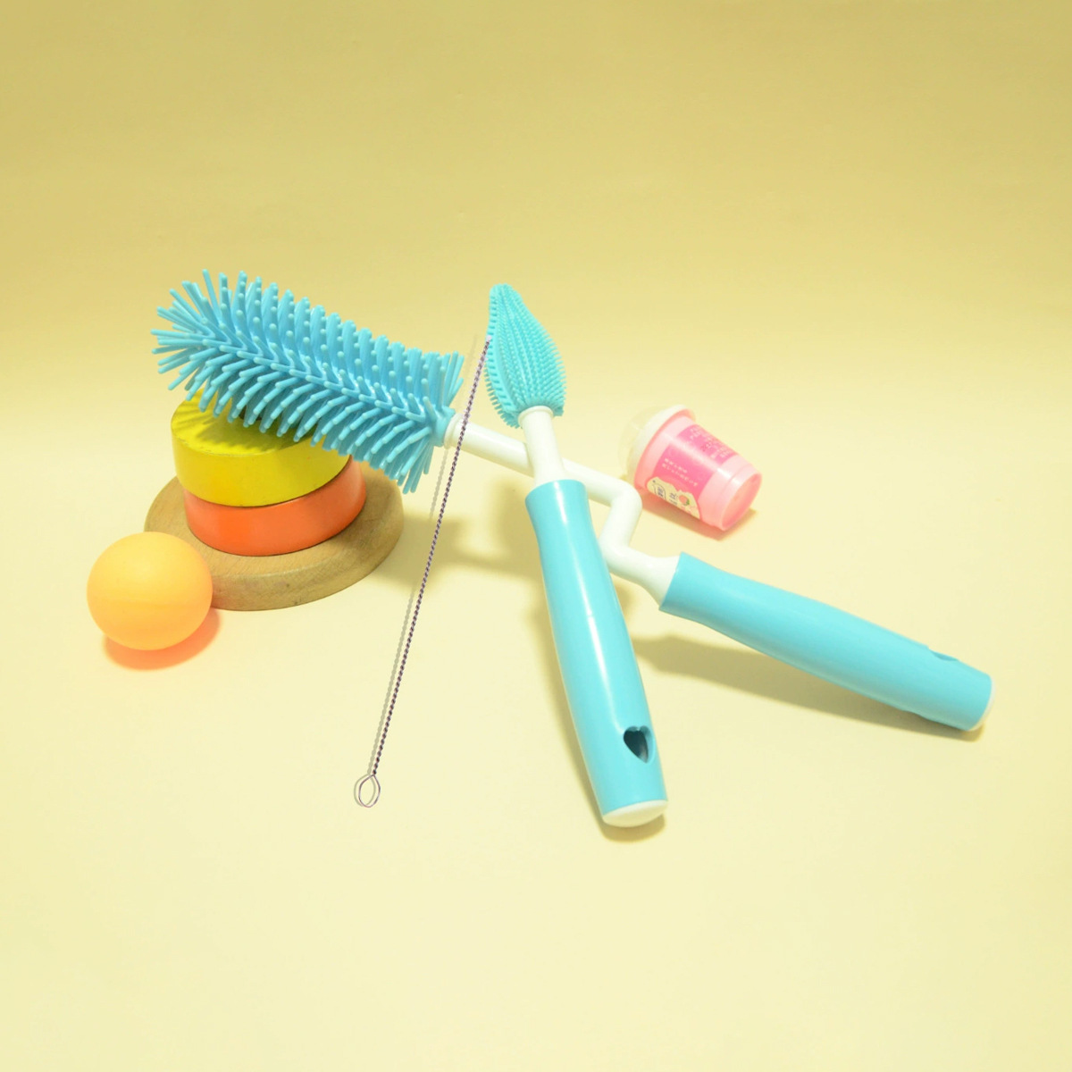Picture of Liquid silicone bottle brush cleaning cup rotating brush nipple brush three-in-one multifunctional cleaning rinse factory direct sales