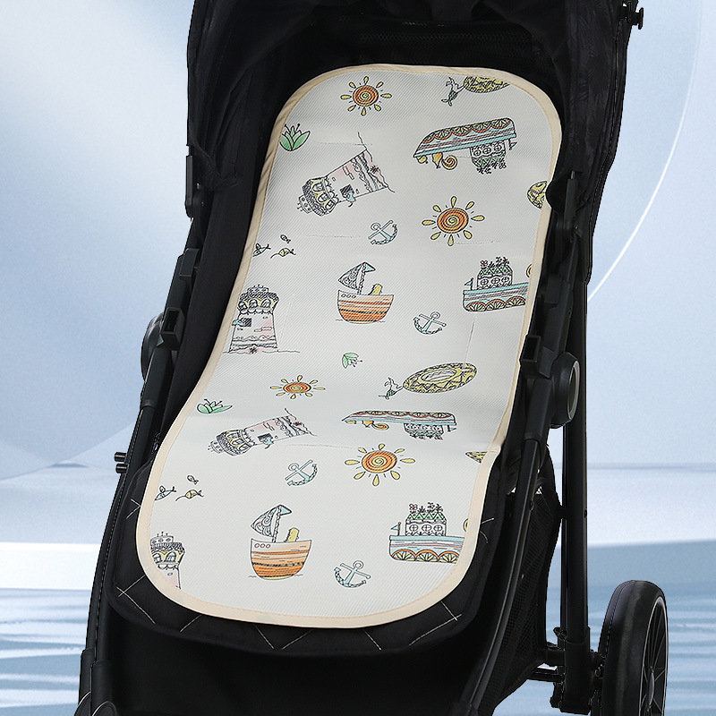 Picture of Baby carriage mat safety seat cool mat summer universal ice silk walking baby artifact baby dining chair cart mat