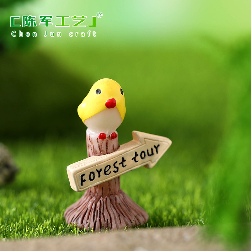 Picture of Moss micro landscape decoration ZAKKA grocery Simulation Guide Board station board four tree pile guide board