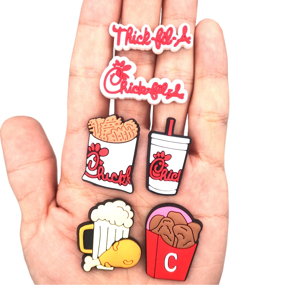 Cute cartoon beer fried chicken donut hole shoes flower shoes buckle personality DIY shoe accessories accessories