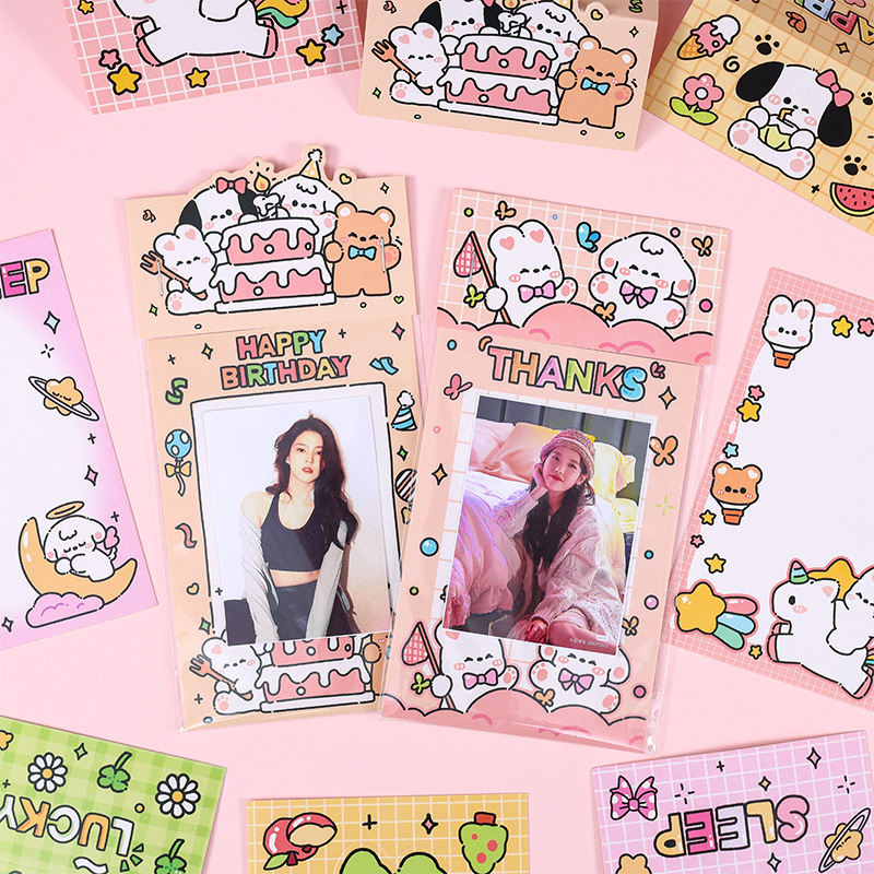 Yuezhen Animal Party Series Cute Card Head Card Back Set Self-printed diy Card Packing Material Small Card Goo Card
