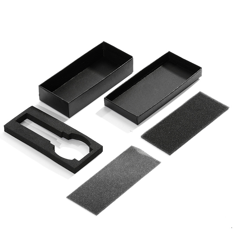 Picture of In stock rectangular DW watch box lid jewelry box Black Lenny pattern watch packaging box order gilding logo