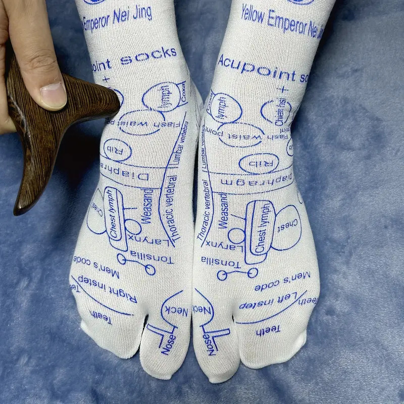 Cross-Border Popular Warp Socks Magical Meridian Socks Chinese Inheritance Acupoint Socks English Version