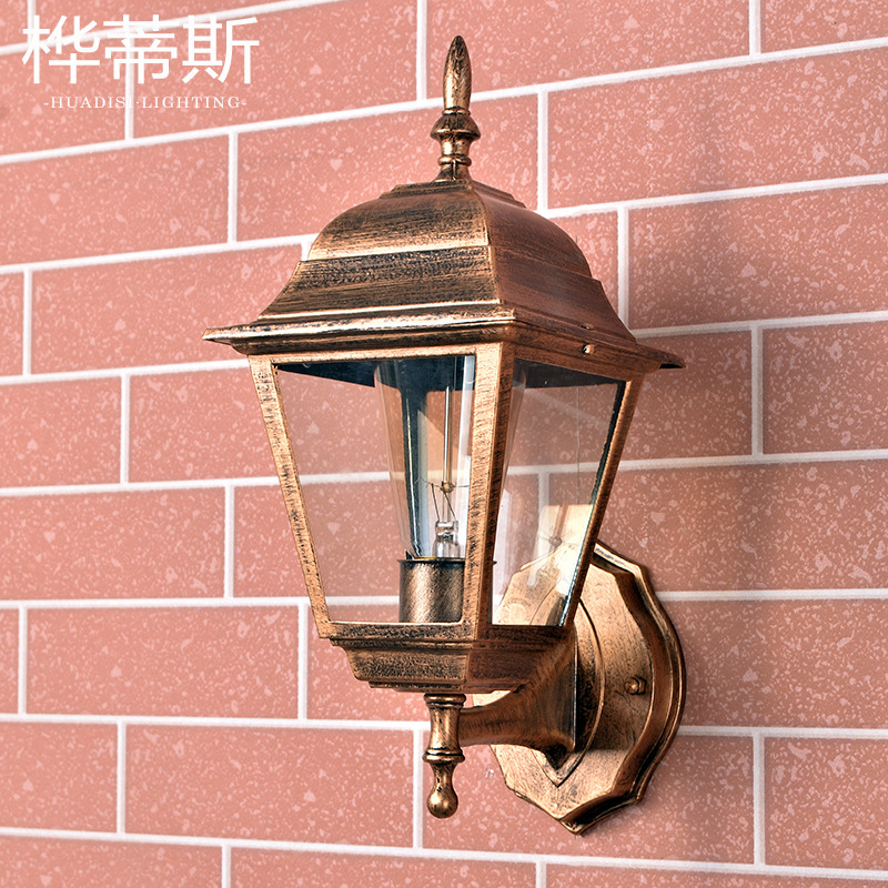 Outdoor wall lamp waterproof outdoor courtyard American simple terrace aluminum led balcony lamp antirust wall lamp new countryside