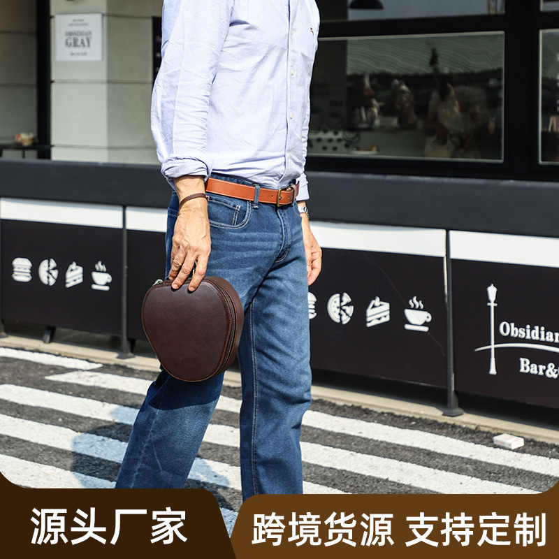 Picture of Suitable for Apple Airpodsmax Head-Mounted Wireless Headphone Bag Genuine Leather Satchel Headphone Cosmetics Bag Drop Shipping