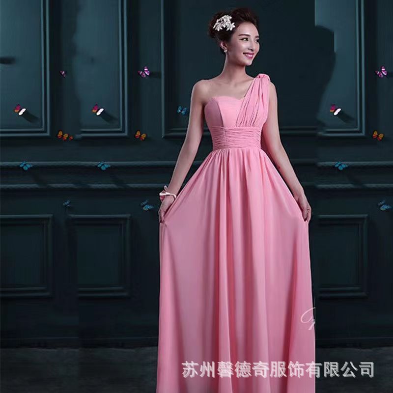 Picture of Bridesmaid Dress women's long fairy dress Korean style birthday banquet adult ceremony can be worn at ordinary times girlfriends Sisters Group dress
