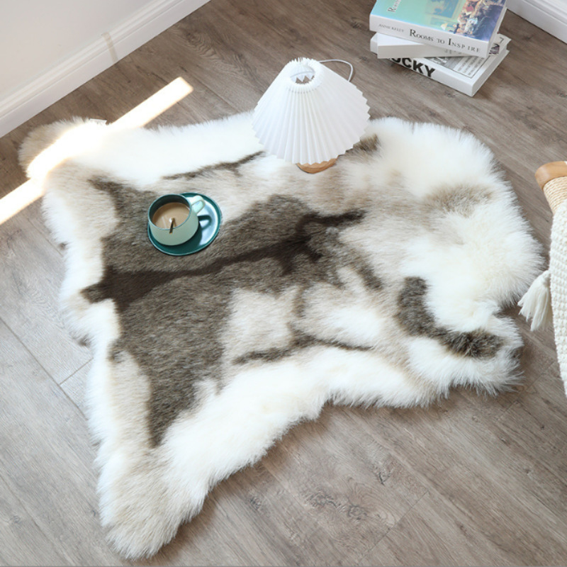 Modern Simple Machine Washable Imitation Reindeer Fur Carpet Bedroom Blanket Floor Mat Bedside Imitation Animal Blanket Dressing Mirror