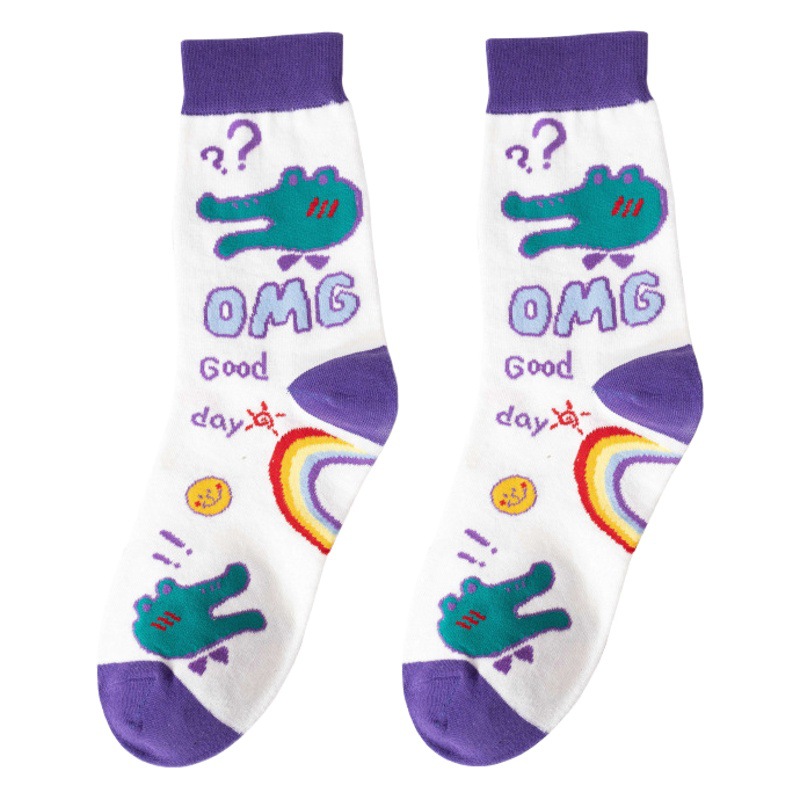cartoon socks for children bear mid-length autumn and winter mid-length ins trendy South Korea Japanese cute animal stockings