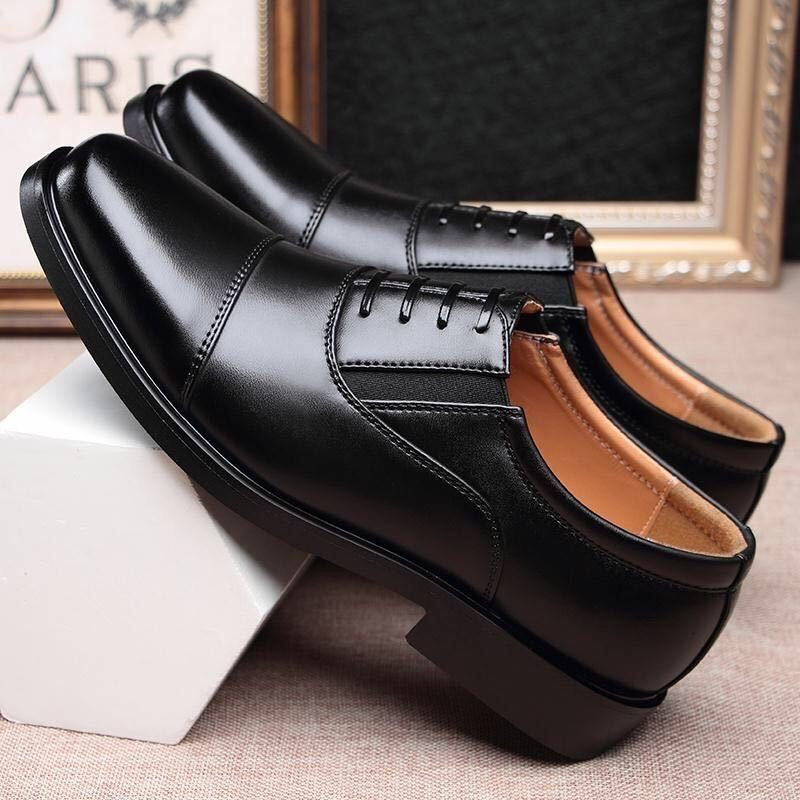 Casual leather shoes three-joint new formal leather shoes men's shoes business mesh leather sandals slip-ons lace-up wedding shoes for men
