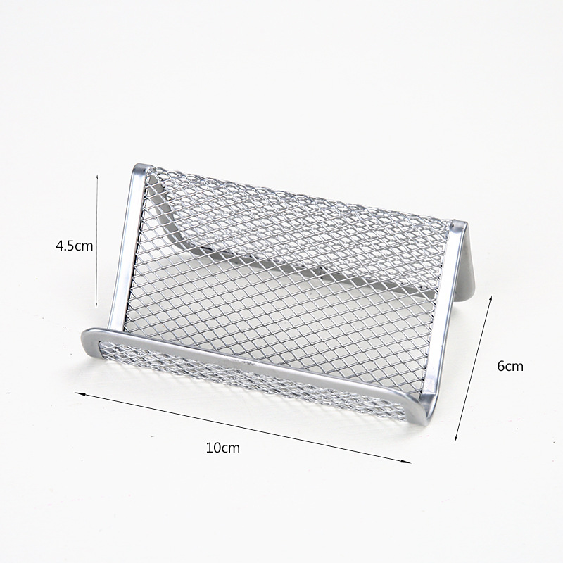 Picture of Desktop office supplies barbed wire mesh business card holder, household goods anti-rust business card holder business card case mobile phone holder