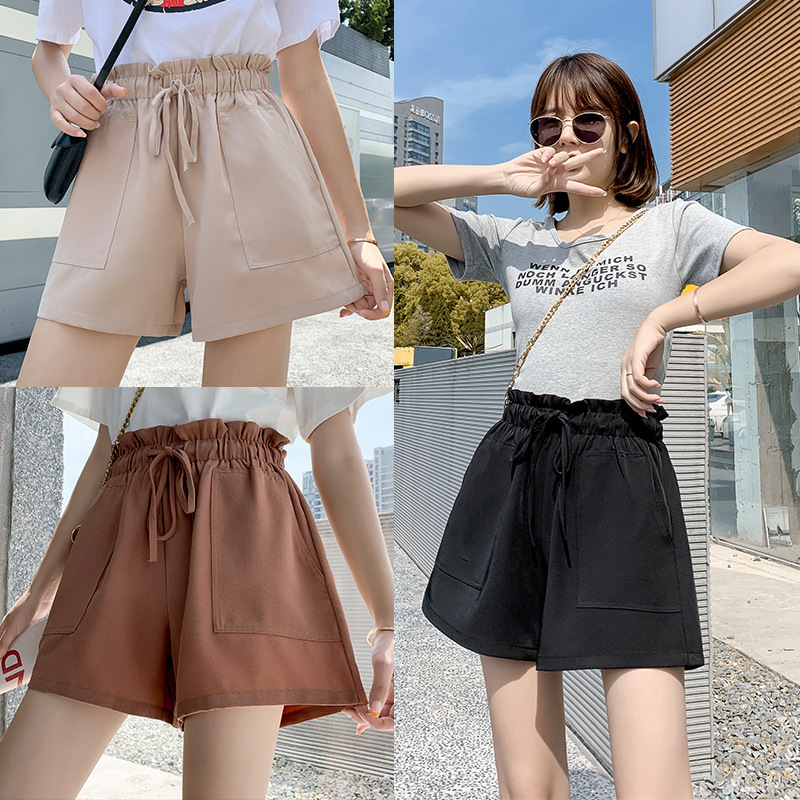Thailand Foreign trade 2023 new Korean style slimming plus size loose wide leg hot pants running thin sports outerwear women