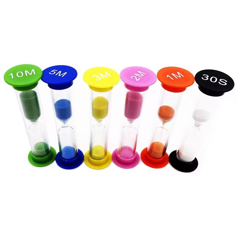 Picture of 6 hourglass combination suit 30 seconds 1 2 3 5 10 minutes timer small hourglass creative children's gift