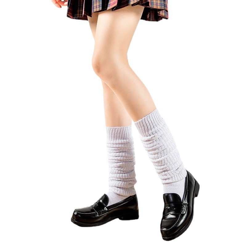 Cross-border loosesocks stockings JK socks knitted Japanese Foreign single bubble socks white generation elephant socks