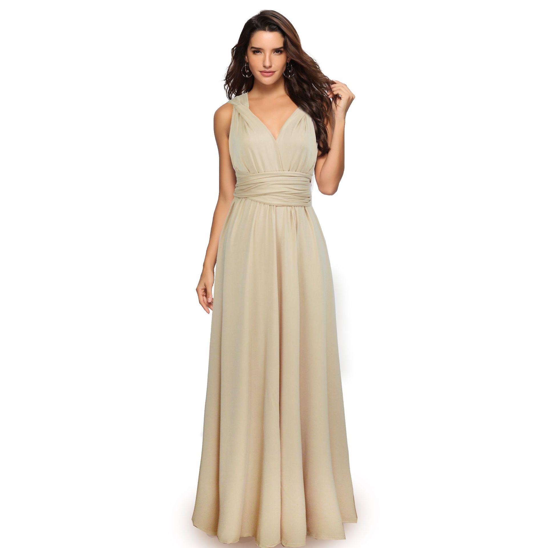 Picture of French Retro High-end Sense Small Multi-wear Strap Large Swing dress Backless Sexy Bridesmaid Dress for Women