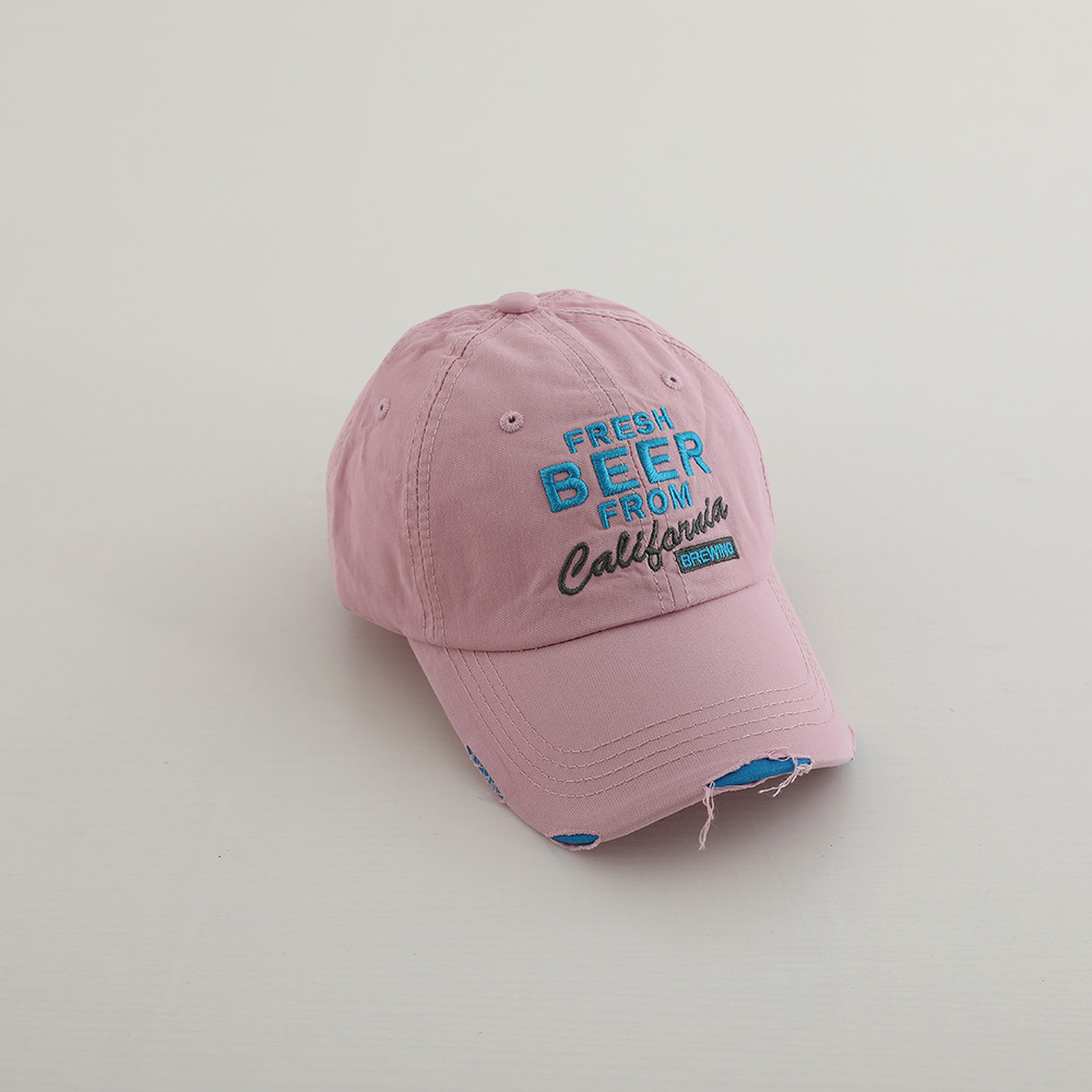 Picture of Niche Trendy Brand Old Hole Kidsren's Baseball Cap Korean Style Street Retro Color Versatile Baby Letter Peaked Cap