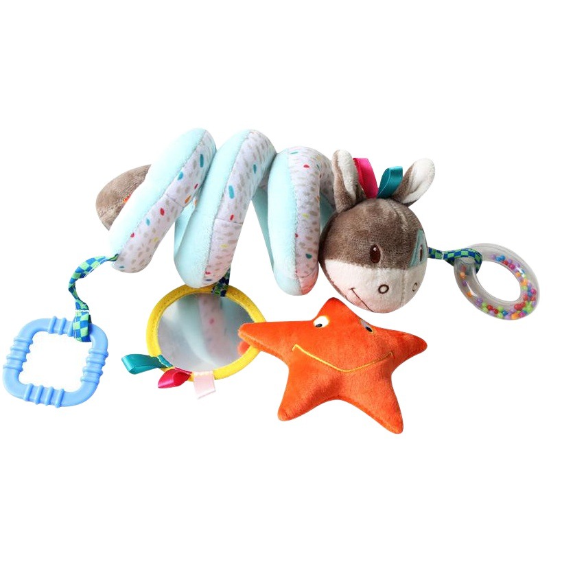 Popular 0-1 Year Old Baby Animal Bed Wrap with Ringing Mirror Car Wrap Toy Elephant Bed Wrap Pendant Wholesale in Stock