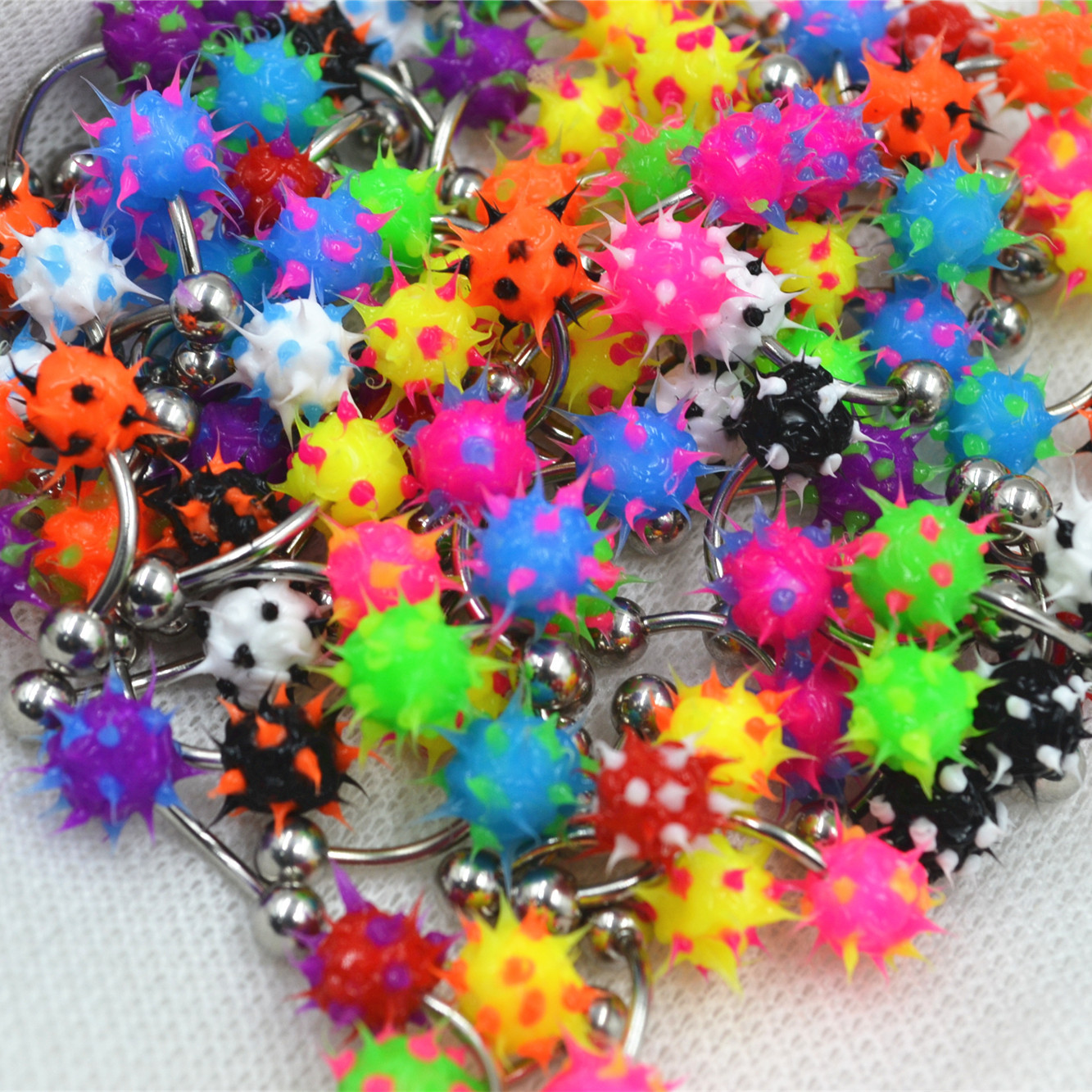 Cross-border stainless steel silicone barbed ball belly button ring multi-color belly button Ebay AliExpress puncture tattoo jewelry in stock