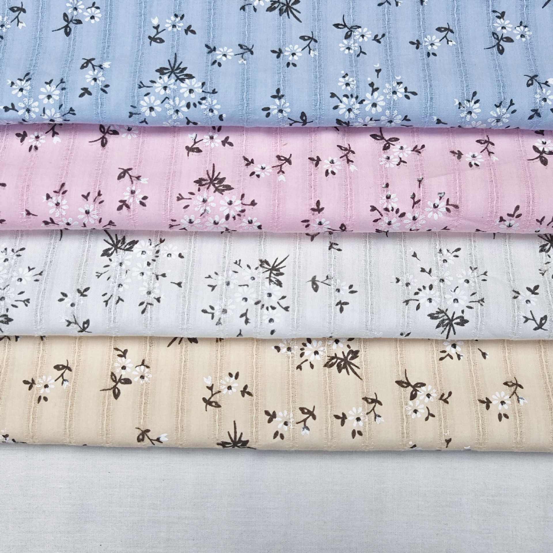 Spring and summer small daisy garden cotton jacquard small floral plant printed fabric dress children's clothing home boutique