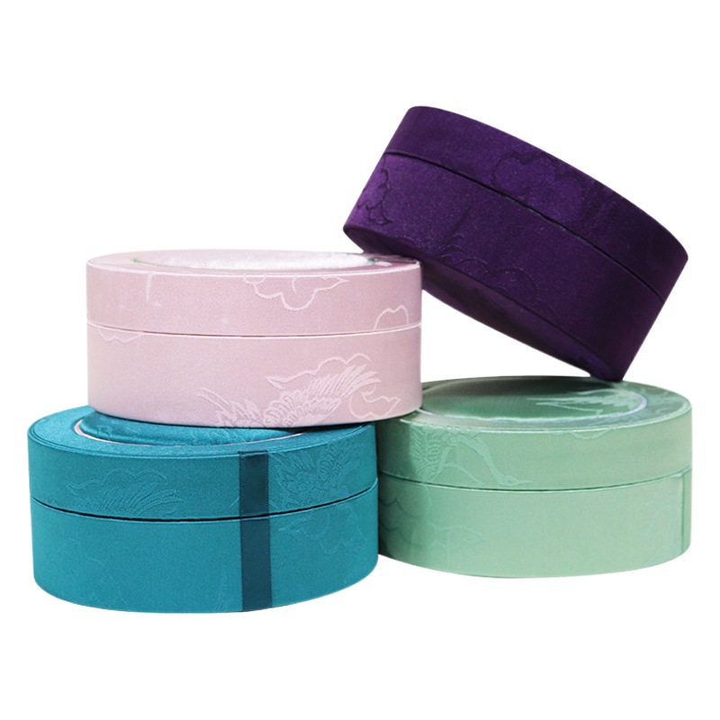 National Fashion round jewelry box earth cover ancient style Buddha beads bracelet storage box boutique jade bracelet bracelet packing box