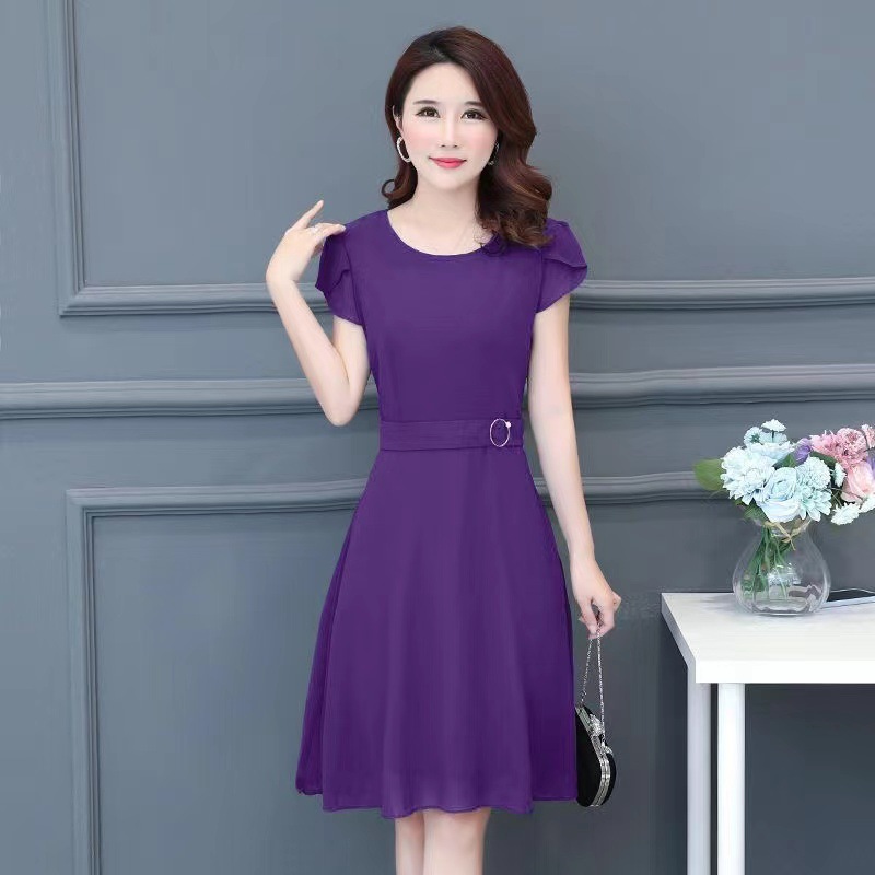 Women's Middle-aged Skirt Summer Mother's New Style Middle-aged and Elderly Middle-aged Long 35-50-year-old Western Style Multi-color dress