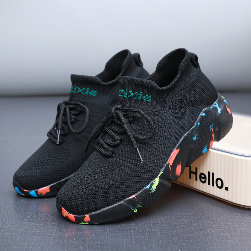 Picture of Cross-border sneaker shoes for men and women spring and autumn breathable fly woven elastic socks shoes knitted soft bottom socks running shoes