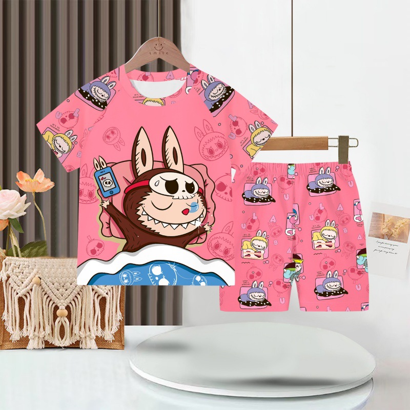 Picture of Wholesale Summer Children's Pajamas Cartoon Girls Short-Sleeved Shorts Thin Boys Casual Middle and Large Children's Suits Home Clothes