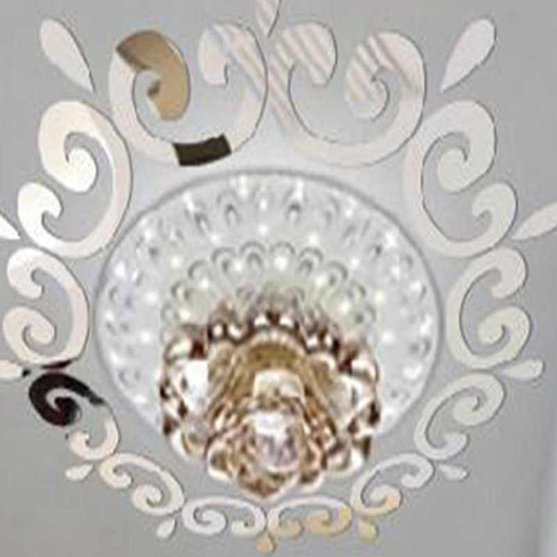 Stereo Crystal Lighting Sticker Mirror Restaurant Bedroom Corridor Mirror Wallpaper Restaurant Stereo Wall Sticker