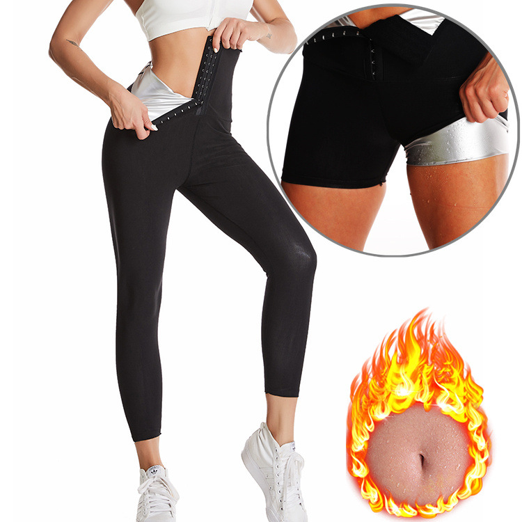 Amazon Women's Sweaty Hip Pants Yoga Sauna Bundle Fitness High Waist Abdominal Pants Cross-border Body-shaping Pants