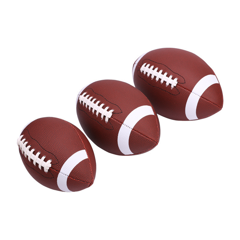Picture of American football PU material children teenagers adult ball game training non-slip wear-resistant brown machine sewn ball